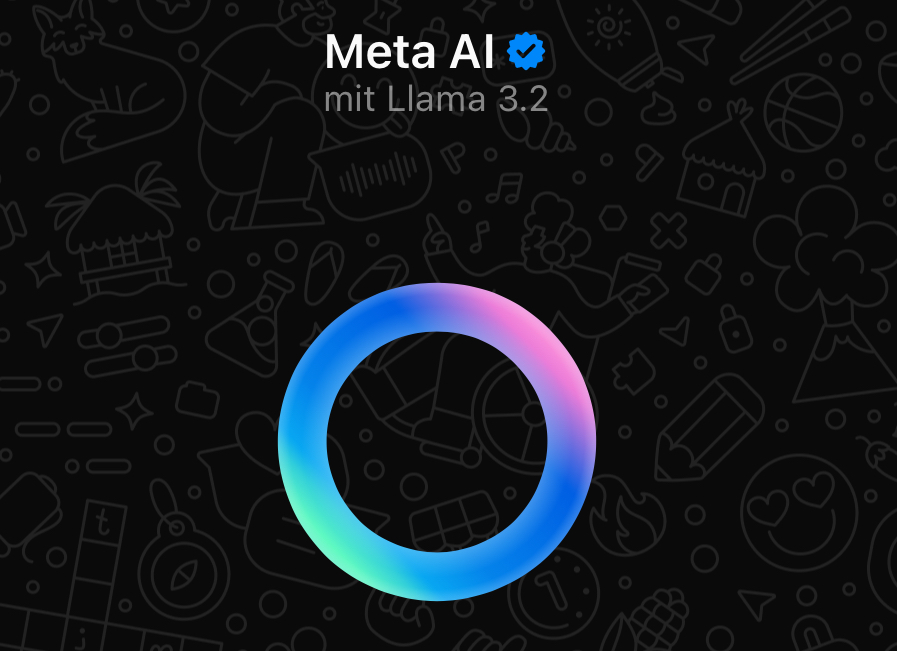Screenshot of Meta AI button in WhatsApp